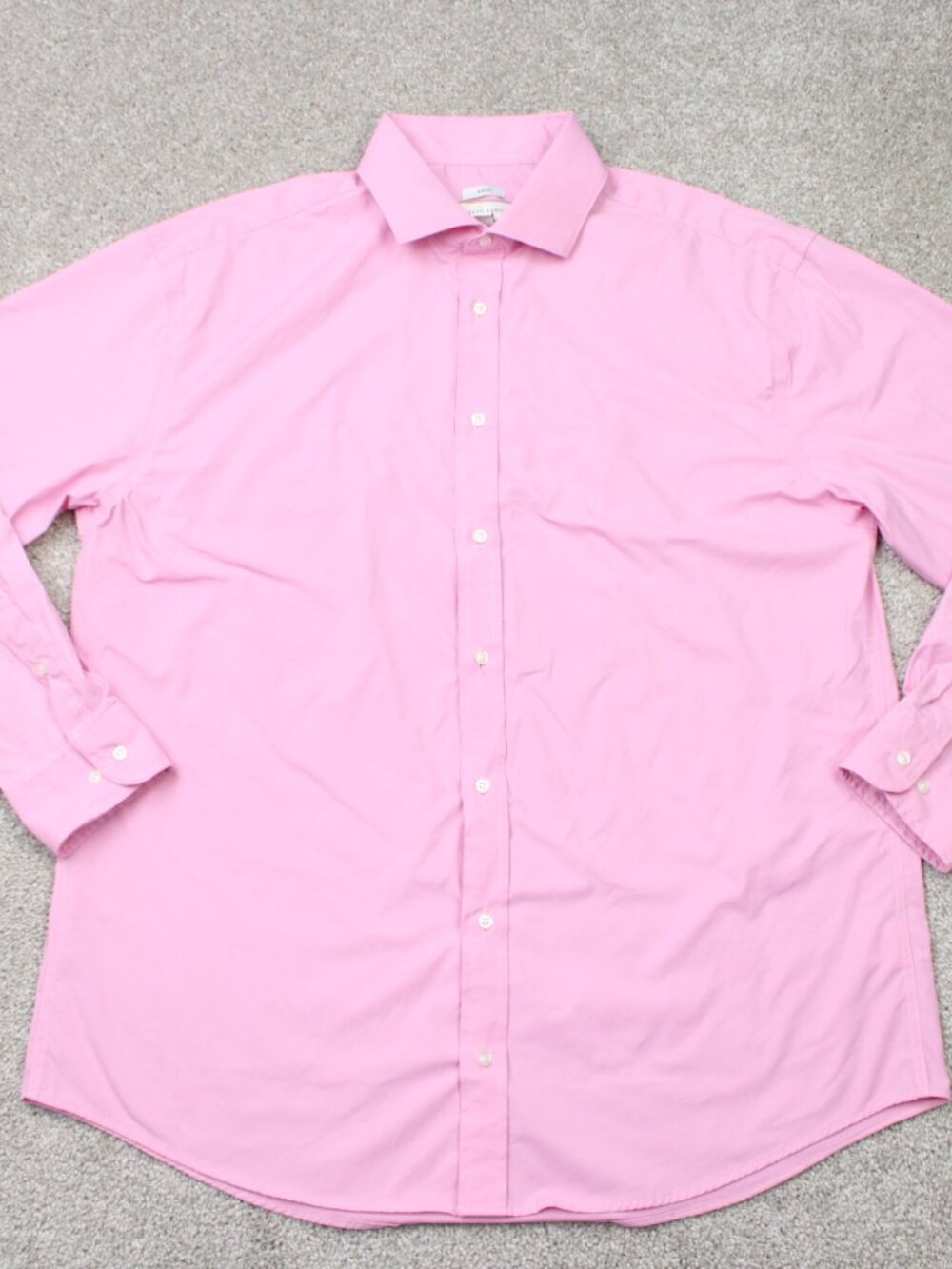 Joseph Abboud Shirt Mens 17 1/2, 34/35 Pink Slim Fit Nylon Stretch Long Sleeve